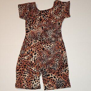 Moret girls 8 - 10 Unitard Dance Gymnastics Animal print